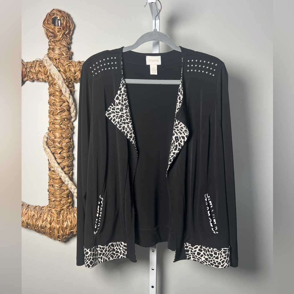 Chico’s Moto Animal Studded Jacket - Picture 3 of 8